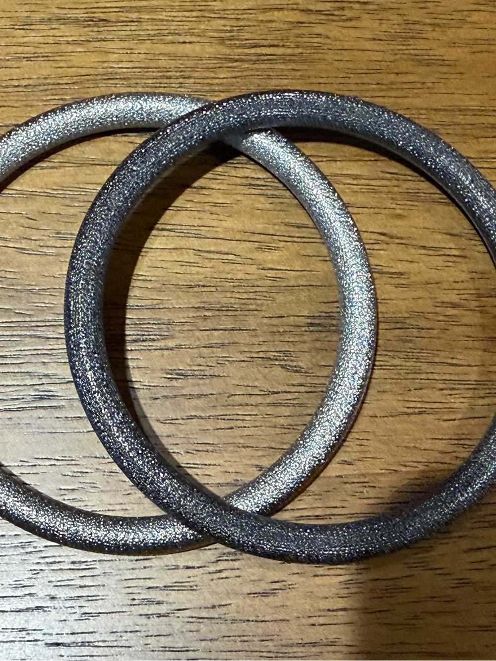 Vintage Glitter Bangle Bracelet Set - Silver and Gunmetal